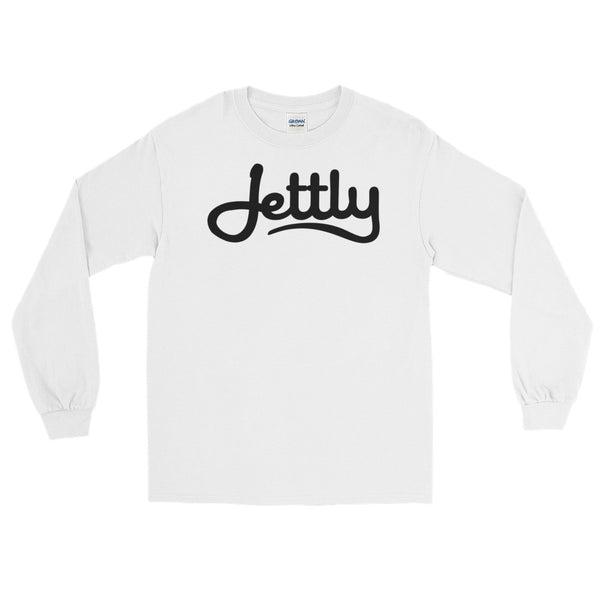 White Gildan 2400 Ultra Cotton Long Sleeve Jettly T-Shirt
