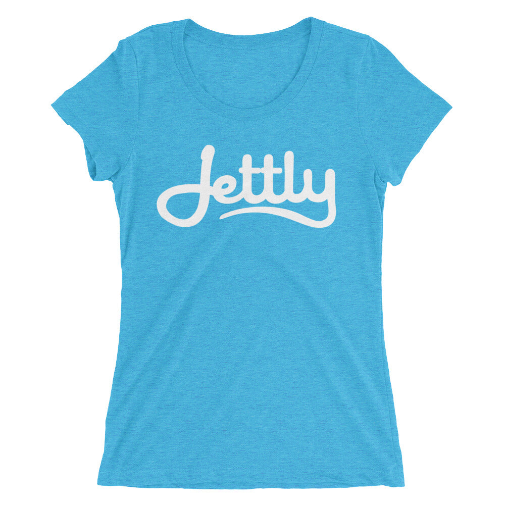 Aqua Triblend Bella + Canvas 8413 Ladies' Triblend Short Sleeve Jettly T-Shirt with Tear Away Label