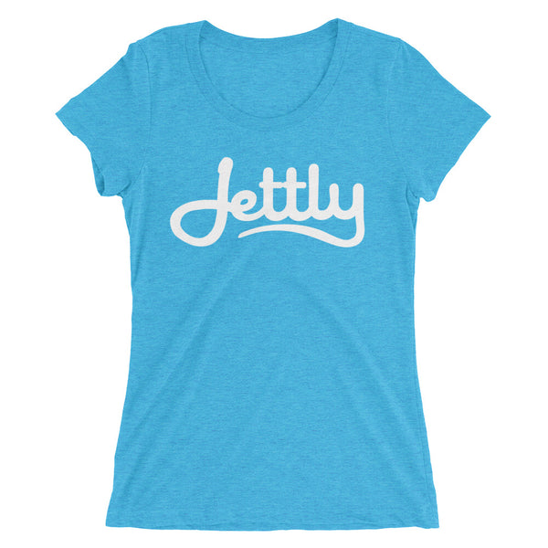 Aqua Triblend Bella + Canvas 8413 Ladies' Triblend Short Sleeve Jettly T-Shirt with Tear Away Label