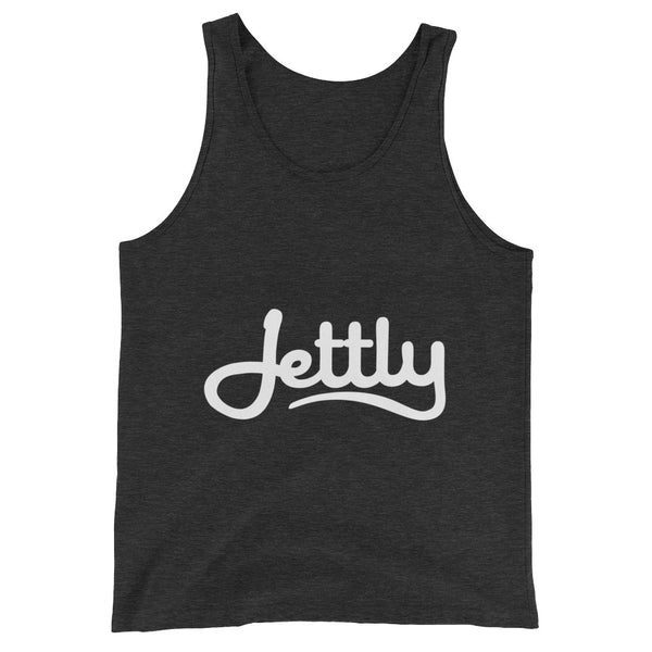 Charcoal-black Triblend Bella + Canvas 3480 Unisex Tank Jettly Top