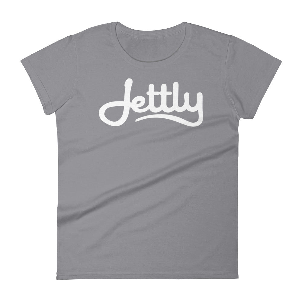 Storm Grey Anvil 880 Ladies Ringspun Fashion Fit Jettly T-Shirt with Tear Away Label