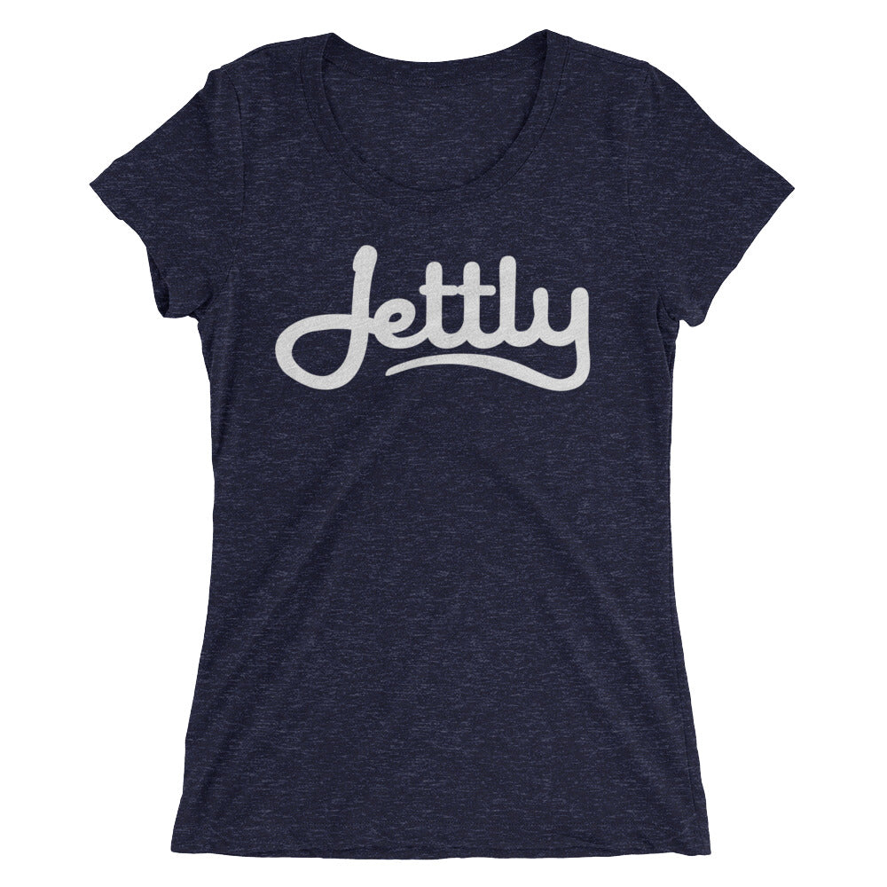 Navy Triblend Bella + Canvas 8413 Ladies' Triblend Short Sleeve Jettly T-Shirt with Tear Away Label