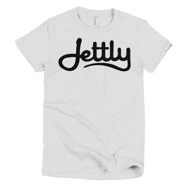 White American Apparel 2102 Fine Jersey Short Sleeve Women Jettly T-Shirt