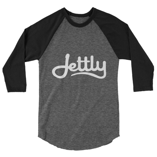 Heather Black/Black LA Apparel FF53 Poly-Cotton 3/4 Sleeve Raglan Jettly Shirt
