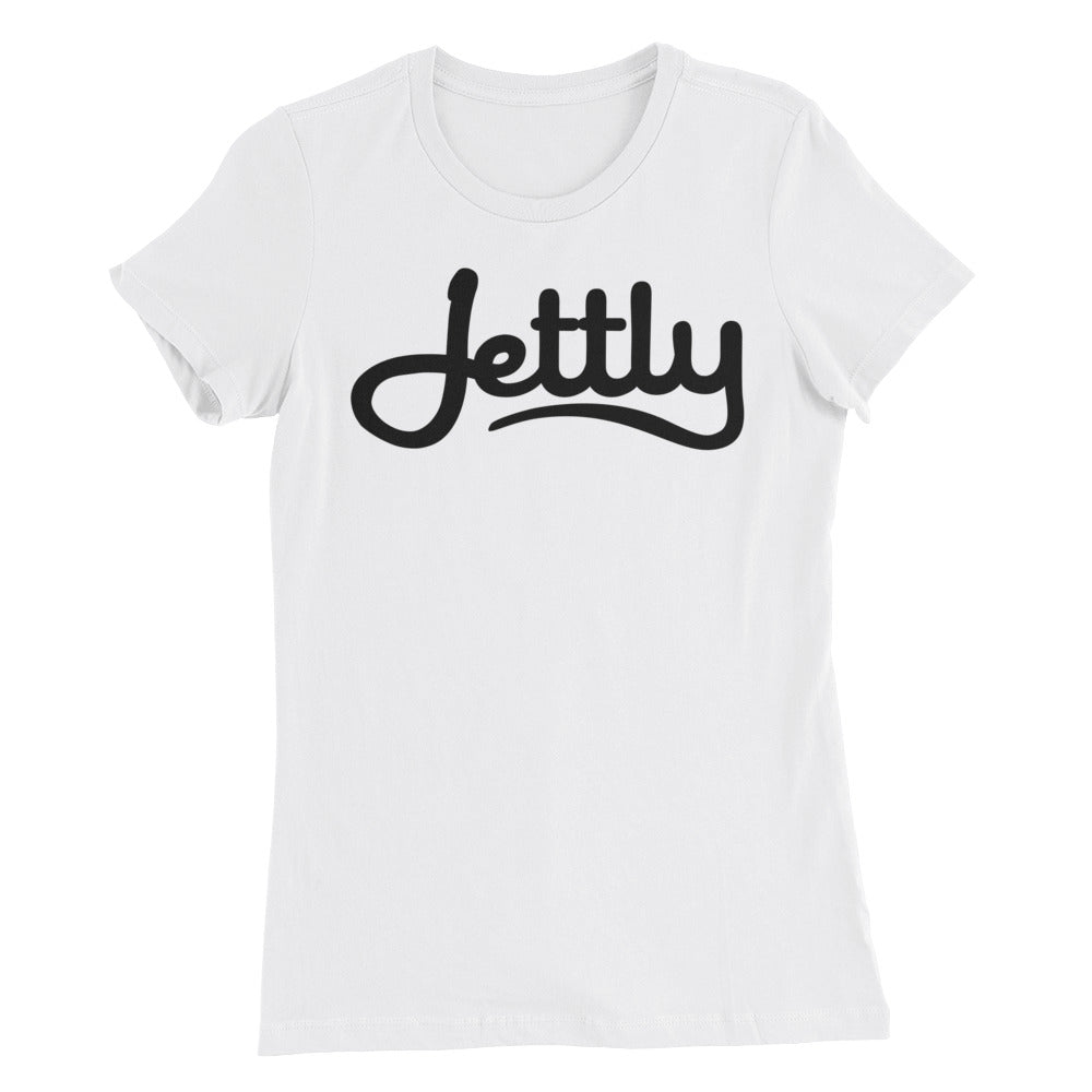 White Bella + Canvas 6004 Women’s Slim Fit Jettly T-Shirt