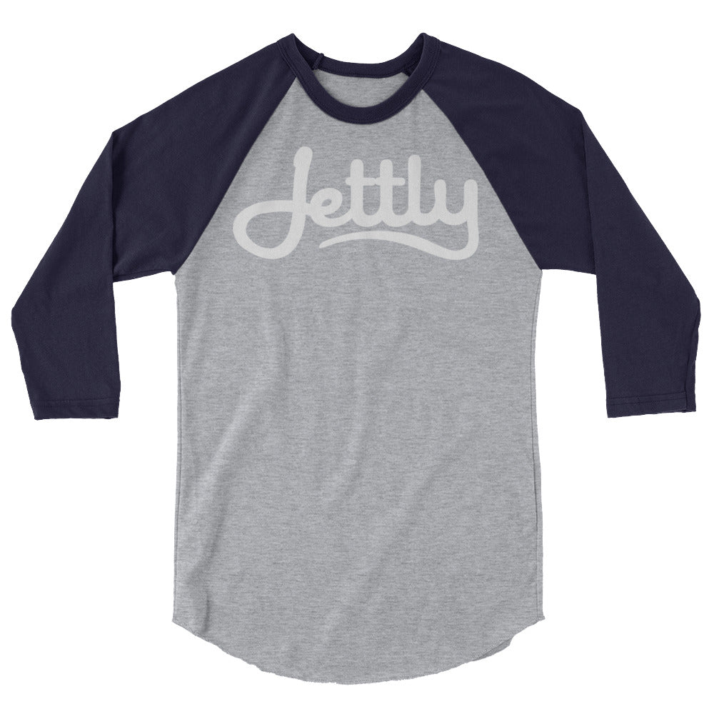 Heather Grey/Navy Tultex 245 Unisex Fine Jersey Raglan Jettly Shirt