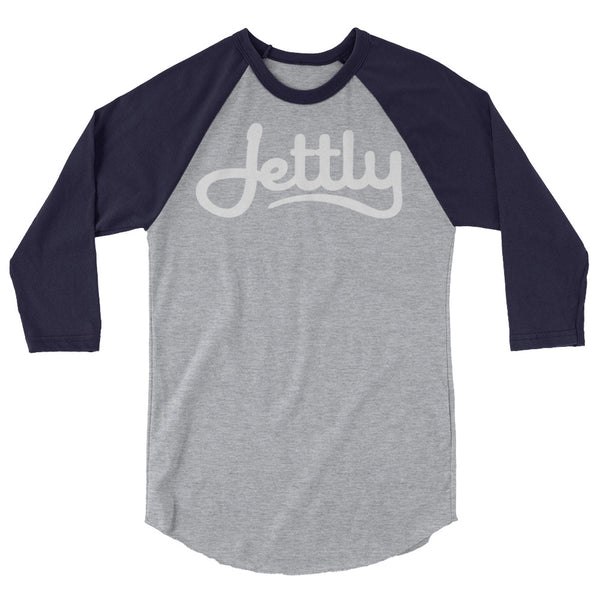 Heather Grey/Navy Tultex 245 Unisex Fine Jersey Raglan Jettly Shirt