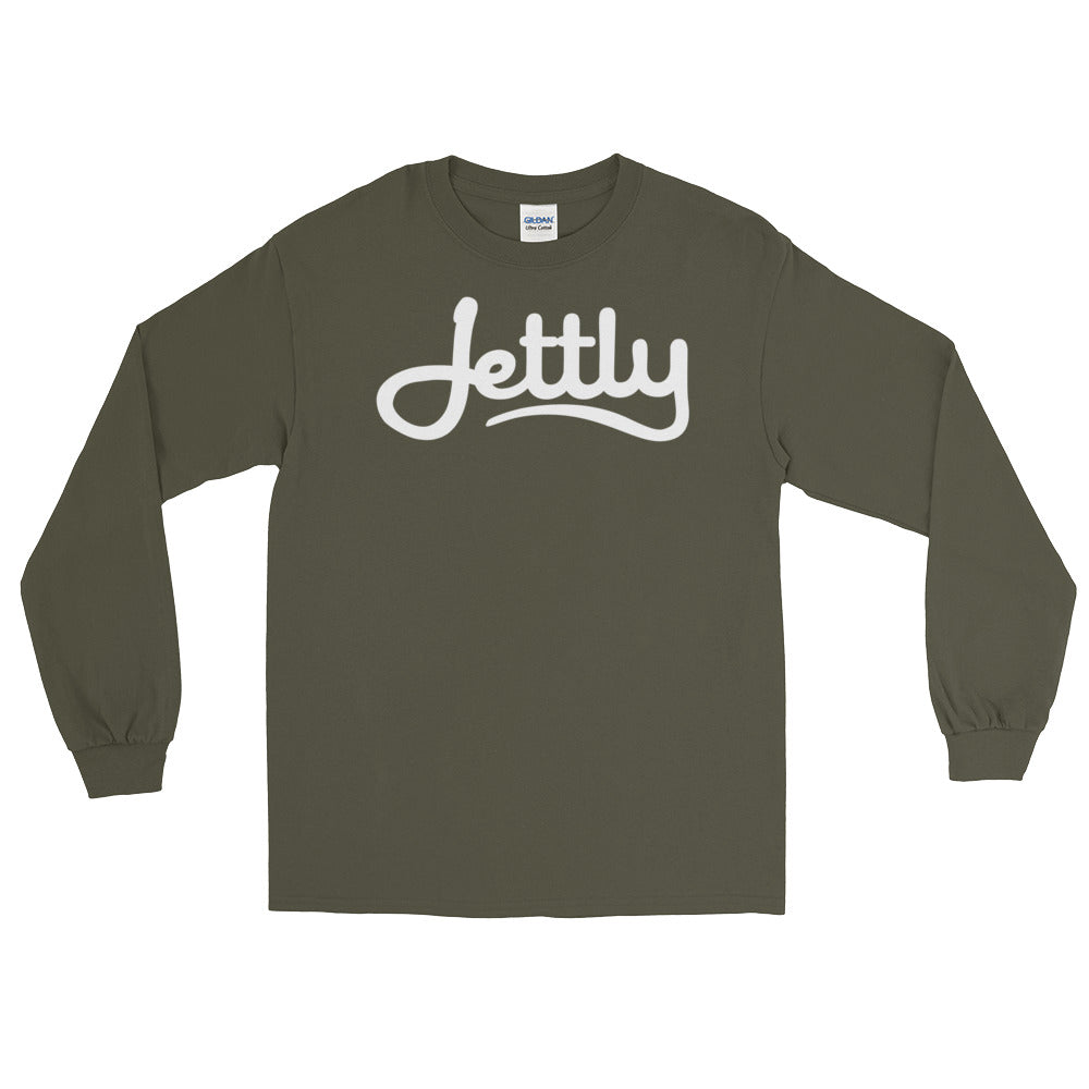 Military Green Gildan 2400 Ultra Cotton Long Sleeve Jettly T-Shirt