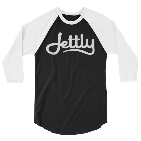 Black/White Tultex 245 Unisex Fine Jersey Raglan Jettly Shirt