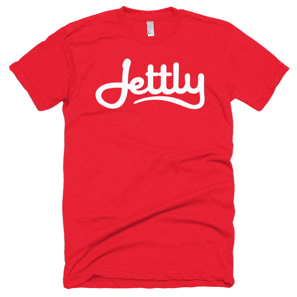 Red American Apparel BB401 Unisex Poly-Cotton Short Sleeve Jettly Crew Neck