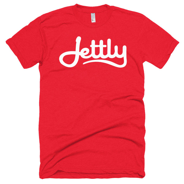 Red American Apparel BB401 Unisex Poly-Cotton Short Sleeve Jettly Crew Neck