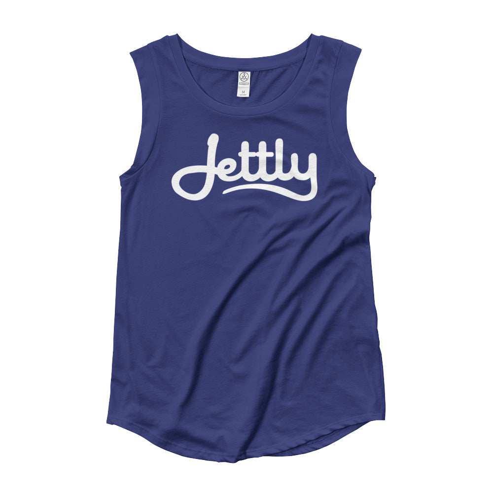 Navy Alternative 4013 Ladies' Cap Sleeve Jettly T-Shirt