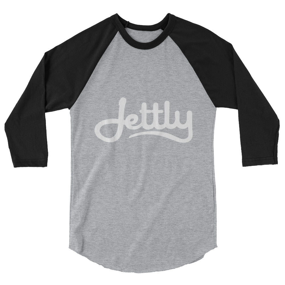 Heather Grey/Black Tultex 245 Unisex Fine Jersey Raglan Jettly Shirt