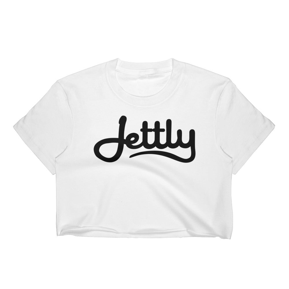 White LA Apparel 2332 Fine Jersey Short Sleeve Cropped Jettly T-Shirt