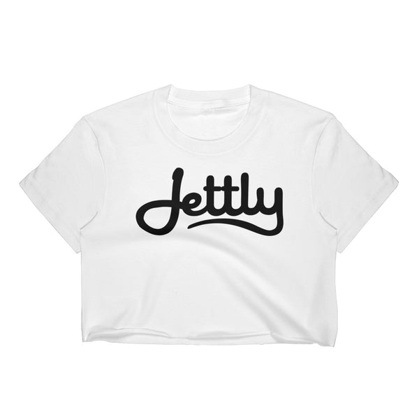 White LA Apparel 2332 Fine Jersey Short Sleeve Cropped Jettly T-Shirt