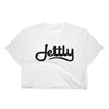 White LA Apparel 2332 Fine Jersey Short Sleeve Cropped Jettly T-Shirt