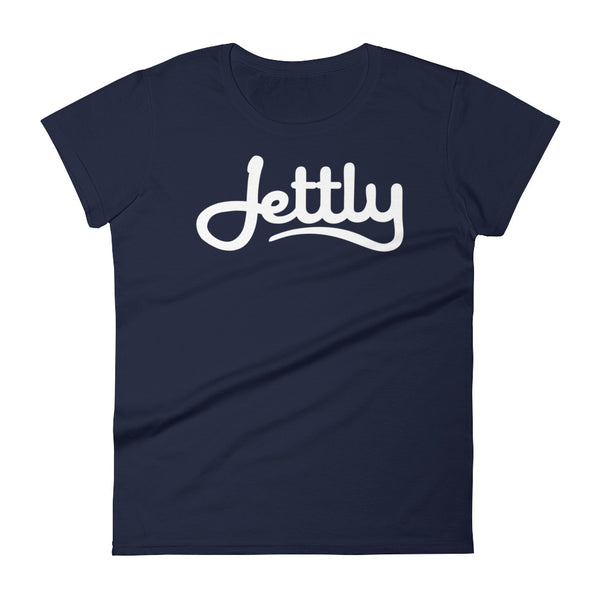 Navy Anvil 880 Ladies Ringspun Fashion Fit Jettly T-Shirt with Tear Away Label