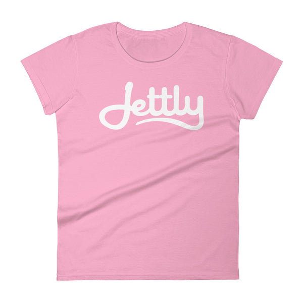 CharityPink Anvil 880 Ladies Ringspun Fashion Fit Jettly T-Shirt with Tear Away Label