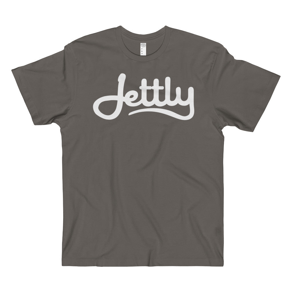 Charcoal LAT 6901 Fine Jersey Jettly T-Shirt w/ Tear Away label