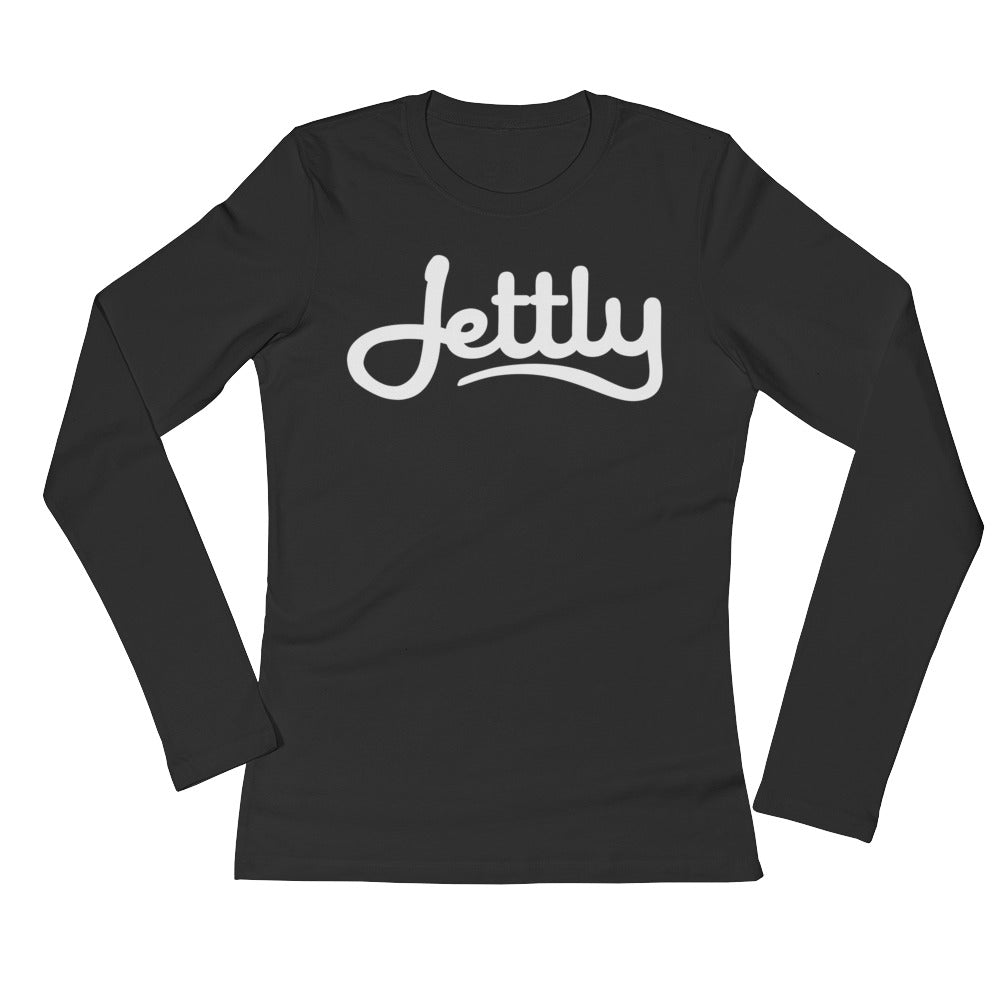 Black Ladies' Long Sleeve Jersey Jettly T-Shirt with Tear Away Label