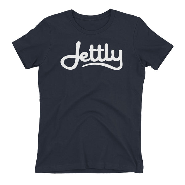Midnight Navy Next Level 3900 Ladies' The Boyfriend Jettly Tee with Tear Away Label