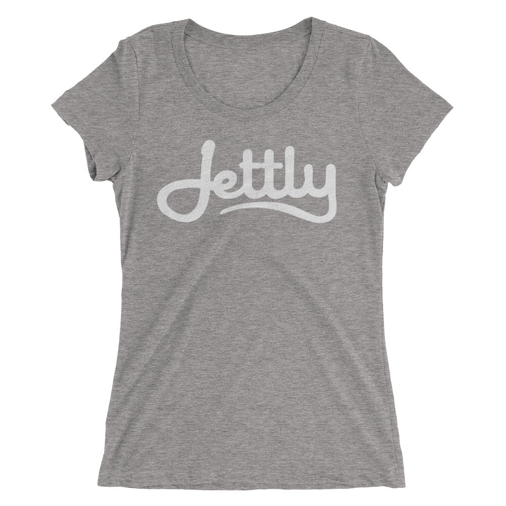 Grey Triblend Bella + Canvas 8413 Ladies' Triblend Short Sleeve Jettly T-Shirt with Tear Away Label