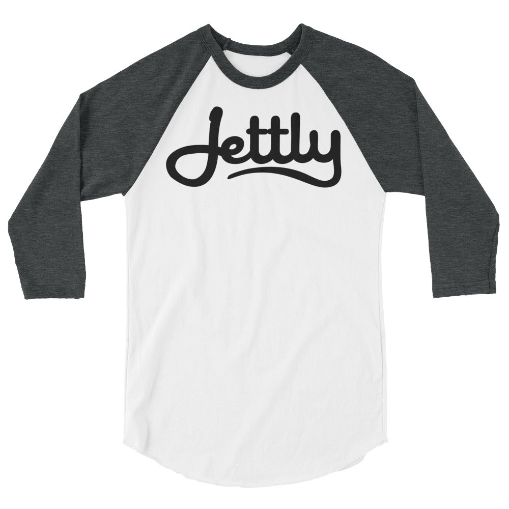 White/Heather Charcoal Tultex 245 Unisex Fine Jersey Raglan Jettly Shirt
