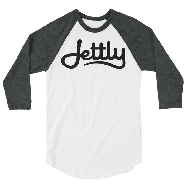 White/Heather Charcoal Tultex 245 Unisex Fine Jersey Raglan Jettly Shirt